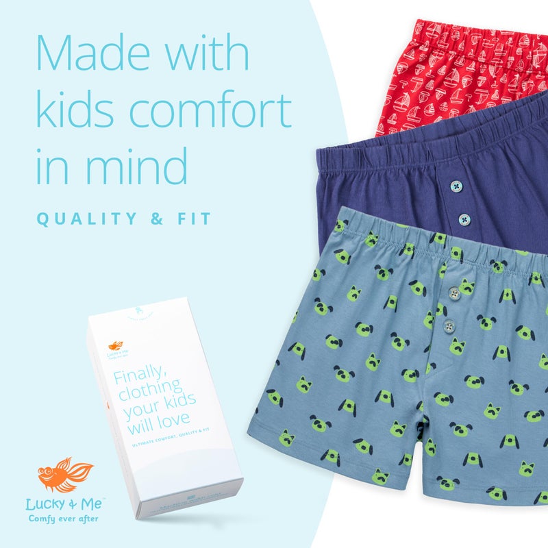 Lucky Me Lucky & Me Boys Underwear, Boxers Style 100% Cotton, Noah 5 Pack Deep Multicolor 6 Years - Image 5